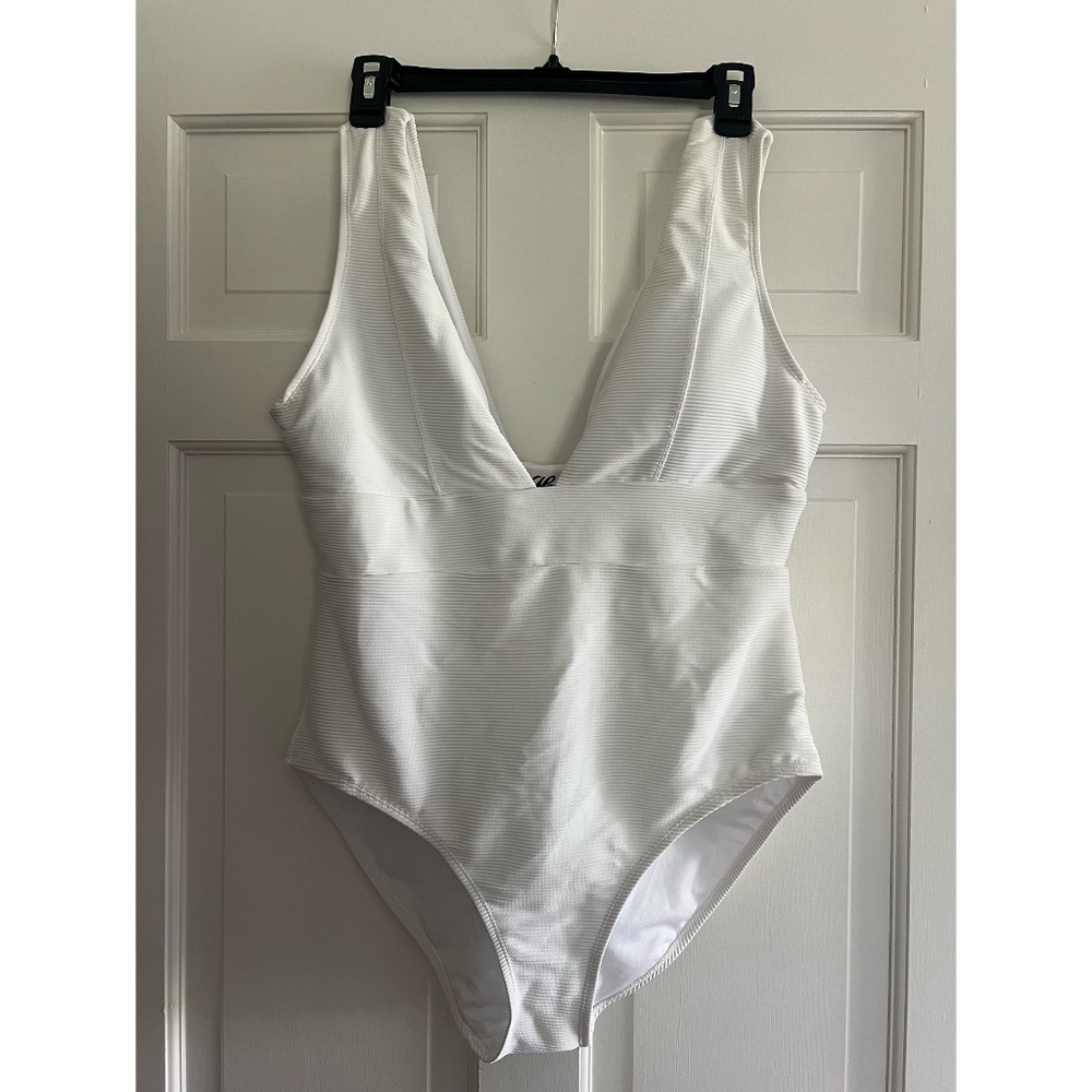 Women’s white one-piece swimsuit